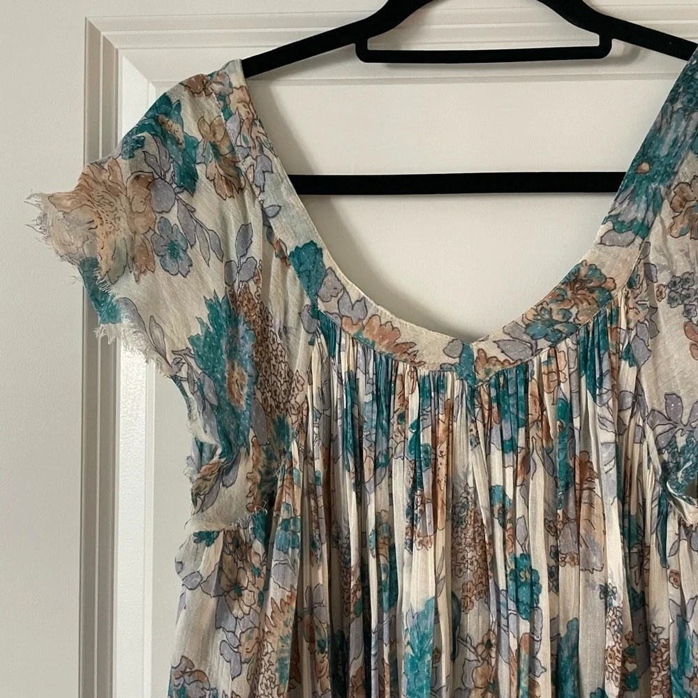 Free People Floral Top with Lace Detail | XSMALL